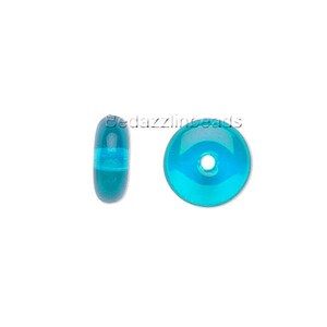 30 Flat 4mm Round Czech Glass Rondelle Spacer Disc Beads Assorted Colors Available Aqua Blue