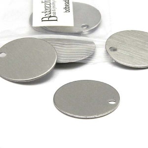 10 Bright Silver Plated Circle Disc Metal Stamping Blanks, thick 16 gauge,  1 diameter (25mm) msb0289