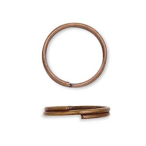 100 Antique Copper 12mm Round Double Loop Split Ring Jewelry Findings Plated Over Steel