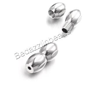 Silver Surgical 304 Grade Stainless Steel Screw Barrel Jewelry Clasp Finding Twist to close