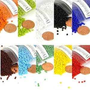 800 Opaque Colored Economical 11/0 Rocaille 1.8mm Small Round Glass #11 Spacer Seed Beads for Weaving Crafts & Jewelry Making
