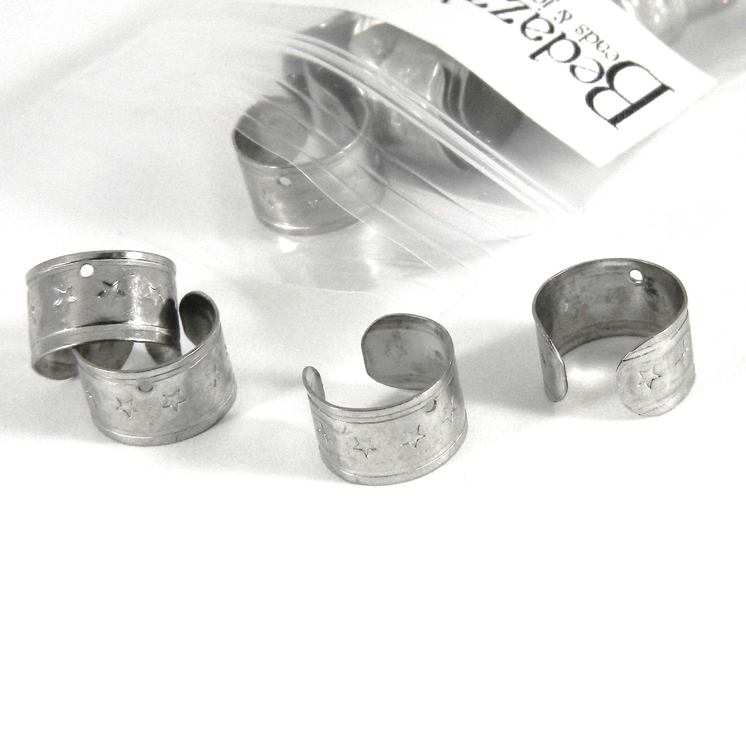 10 Surgical 304 Grade Stainless Steel Star Ear Cuff Clip on Fake