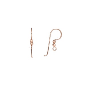 4 Pure 100% Genuine Copper Big 7/8 inch (22mm) Fancy French Hook Fishhook Flat Wire Double Ball Hook Earring Findings With Loop