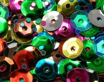 20 Gramos Surtido Color Suelto Metalizado Facetado Plástico 6mm Taza Lentejuelas Brillantes