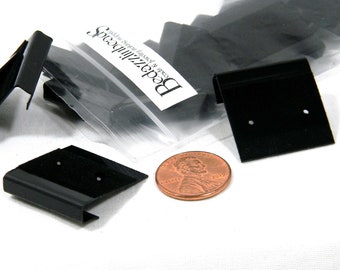 20 schwarze 1-Zoll-Quadrat-Flocked Samt & Kunststoff Ein Paar Ohrring-Hängekarten