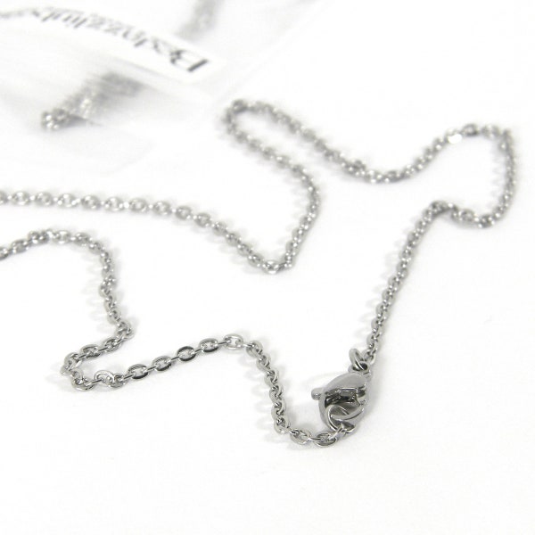 Solid 304 Surgical Stainless Steel Thin Oval Cable Link Necklace Chains