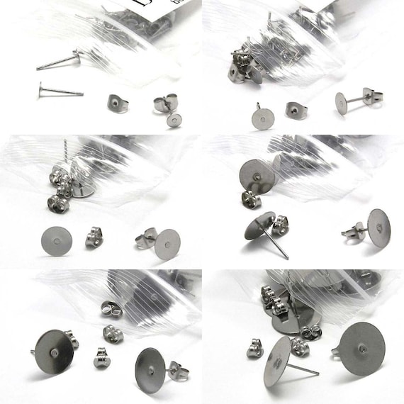 Lote De 100 Piezas De Aros Para Pendientes Con Palanca (leverback) De Acero Inoxidable 304 - Diámetro 14.5 Mm, Color Plata