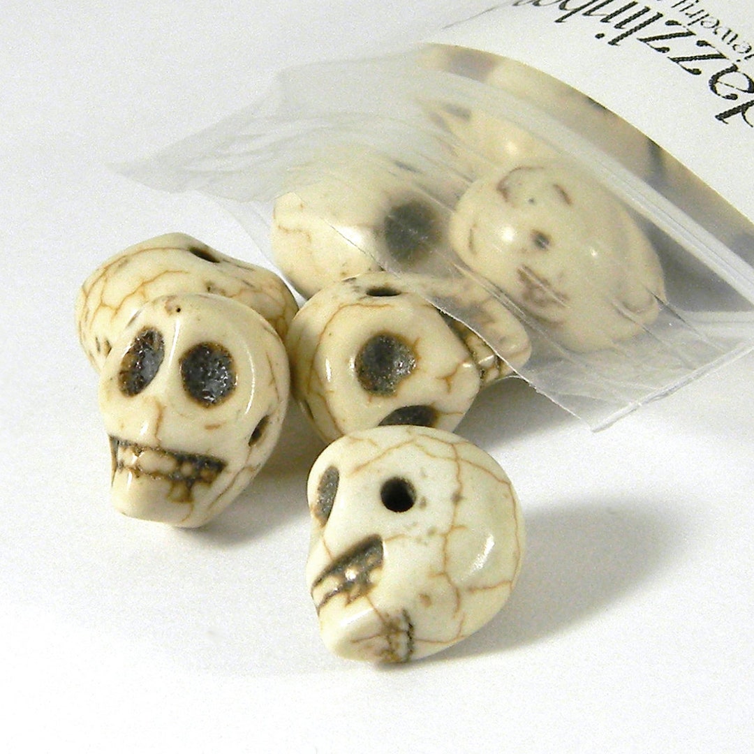 Bone Magnesite 10 Natural Bone Colored 1/2 Inch Horizontal Synthetic Magnesite Skull ...