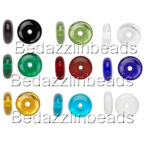 20 Flat 8mm Round Czech Glass Rondelle Spacer Disc Beads Assorted Colors Available