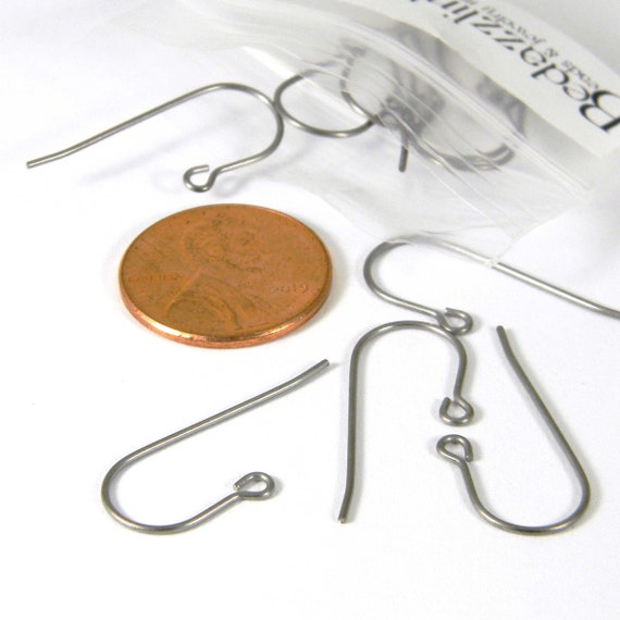 20 Silver Hypoallergenic Nickel Free Titanium French Fish Hook Earring  Findings with Open Loop Ring for Dangles Charms