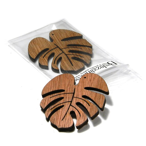 2 Big 2 Zoll geschnitzte Monstera Braun Blatt Holz Focal Charm Naturholz  Anhnger - Etsy.de
