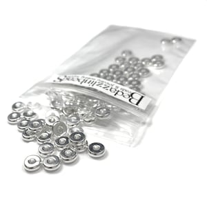 20 Silver 6mm Flat Round Spacer Heishi Rondelle Disc Beads Plated over Brass Metal