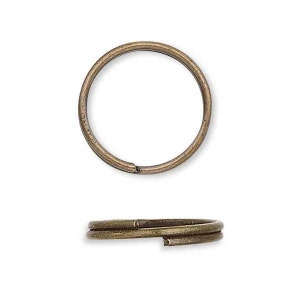 100 Antique Bronze 12mm Round Double Loop Split Ring Jewelry Findings Plated Over Steel
