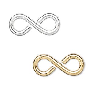 30 Figure 8 Open 7mm x 3mm Link Connector Ring Jumpring Jewelry Findings Plated Brass Metal