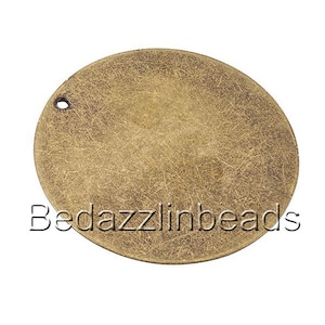 2 Big 1 5/16 inch Antique Bronze Flat Round Blank Engravable Stamping Coin Charm Pendants
