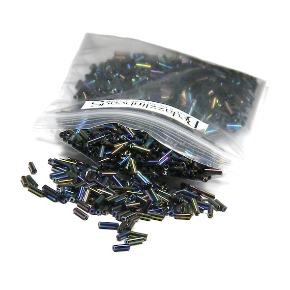 Lot De 500 Perles De Rocaille Tubes Bleu 5 Mm - Pour Création De Bijoux Et DIY - Neuf