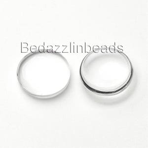 Set of 3 Round 20mm Clear Protective Flat Back Domed Glass Cabochon for Magnifying