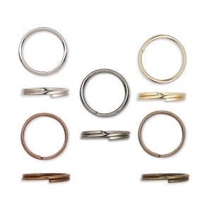 100 Plated Steel 8mm Round Double Loop Split Ring Findings for Jewelry, Keyring Splitrings