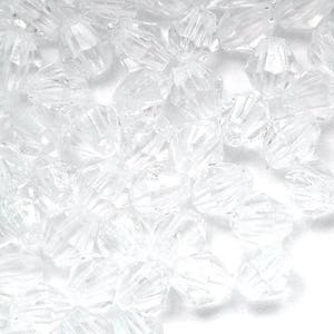 Lot of 700 Little Crystal Clear 4mm Plastic Acrylic Double Cone Faceted Bicone Beads