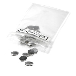10 Antikes Silber überzogene Zinn-leere kleine 10 mm ovale Drop-Tag-Charms mit Loch