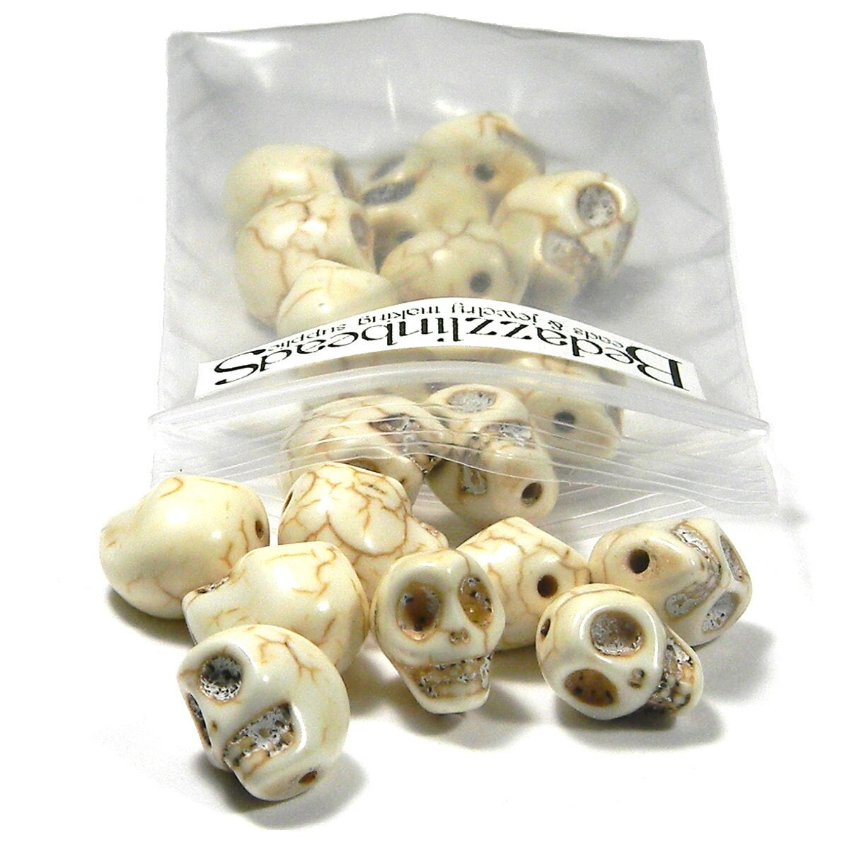 Bone Magnesite 20 Natural Bone Colored Synthetic Magnesite Skull Shaped Skeleton Stone ...