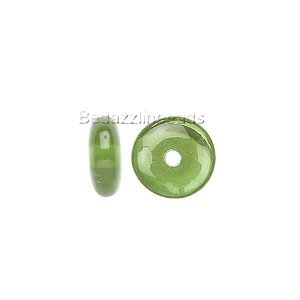 30 Flat 4mm Round Czech Glass Rondelle Spacer Disc Beads Assorted Colors Available Olivine Green