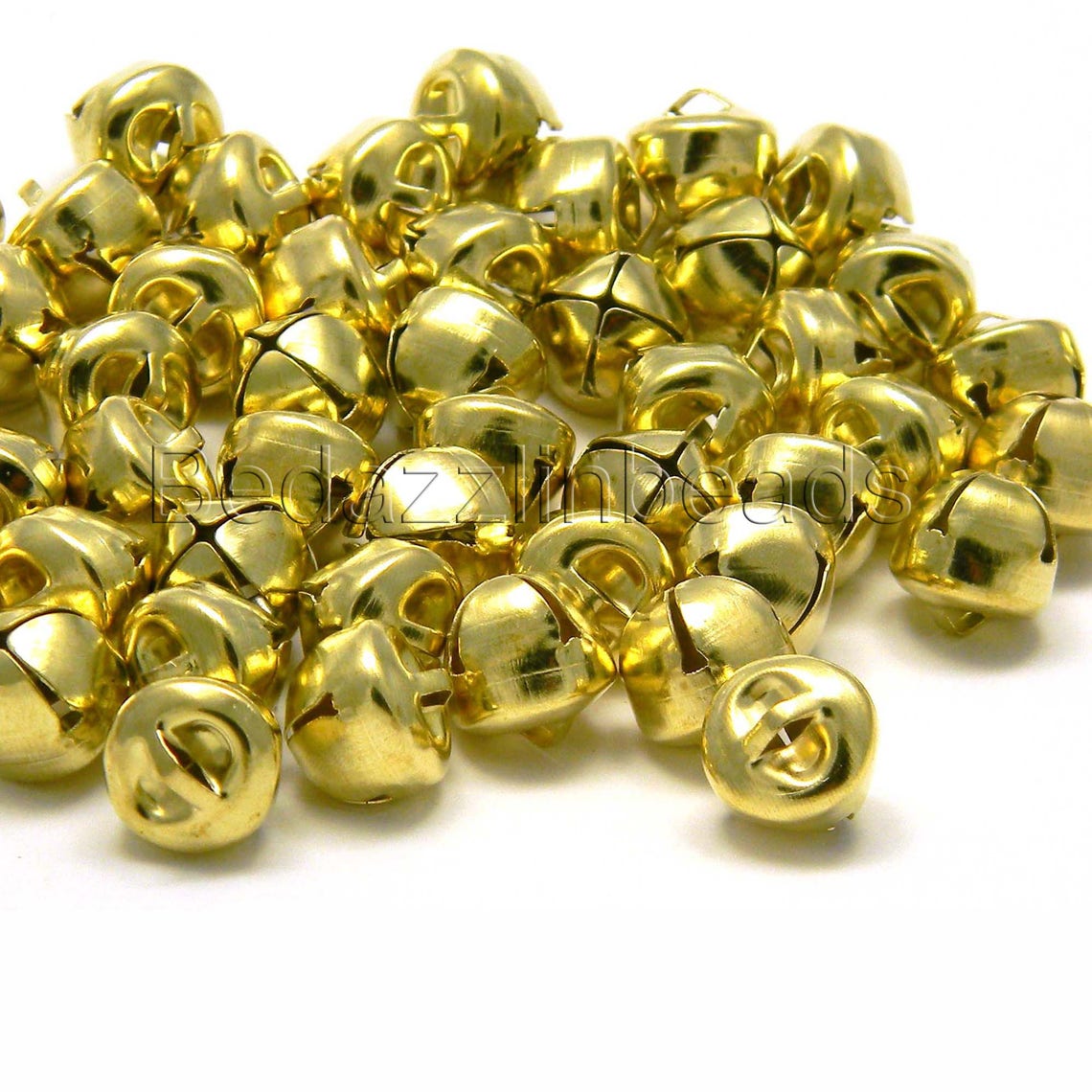 50 Gold 10mm 3/8 Inch Round Iron Craft Jingle Bells With Loop Etsy