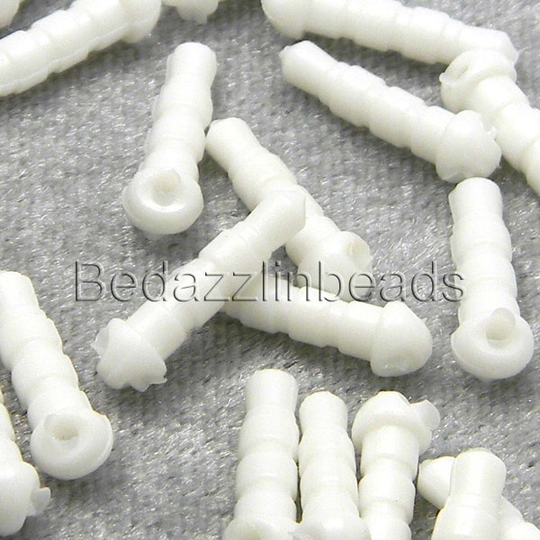 25 White Cell Phone Dust Plug Caps With Hole For Hanging Charms In Earphone Hole