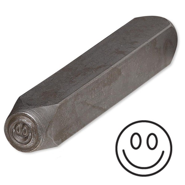 Smiley Face Steel Design Stamp Punch Tool to Embellish Metal, Plastic, Jewelry Blanks, Clay+