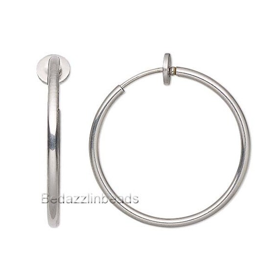 Fake silver hoop earrings deals