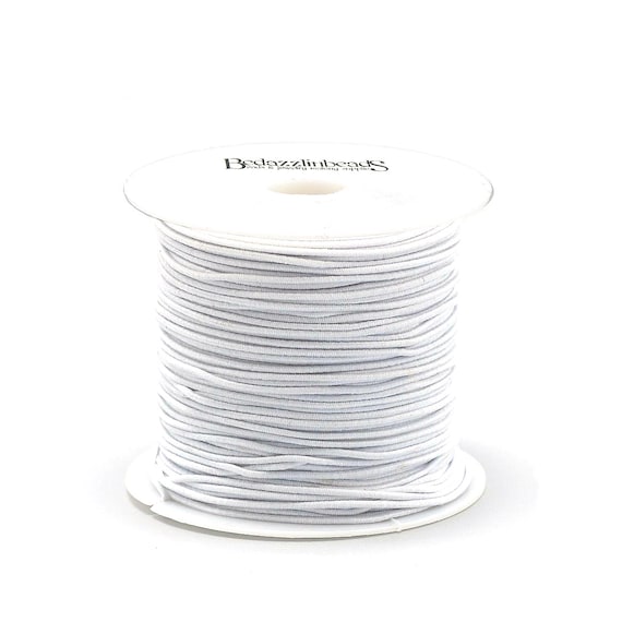 60 Feet 1mm White Stretchy Soft Fabric Elastic Beading Cord for Jewelry  Making 