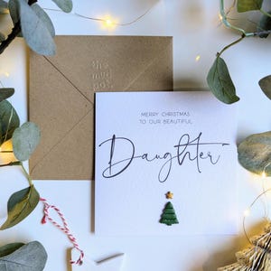 Cartão de Natal para Filha, Feliz Natal Filha, Cartão de Natal, Cartão de Natal de Luxo, Cartão Feito à Mão. Cartões de Felicitações para Filha.
