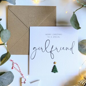 Carte de Noël pour petite amie, joyeux Noël, carte de Noël, carte de Noël de luxe, carte faite main, cartes de voeux pour petite amie.