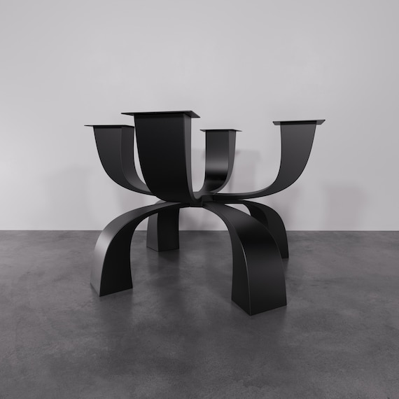 Sleek Metal Table Leg: Contemporary Steel Base for Round Tables