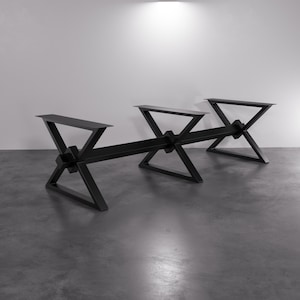 Metal Table Base for long and heavy table, X-shaped beam table base, Pedestal, Dining Table Legs, Steel Table Base