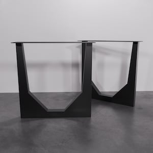 Modern Industrial Metal Table Legs: U-Shape DIY Furniture Base (Set of 2)