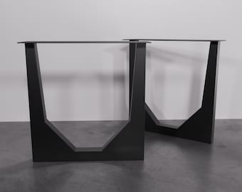 Modern Industrial Metal Table Legs: U-Shape DIY Furniture Base (Set of 2)