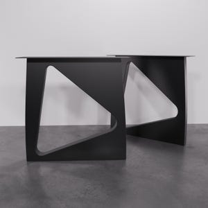 Handcrafted Metal Table Legs: Unique Triangle Design, Dining Table, Steel