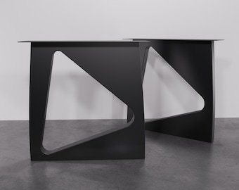 Handcrafted Metal Table Legs: Unique Triangle Design, Dining Table, Steel