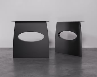 Handmade Modern Steel Table Legs: Black Industrial Design