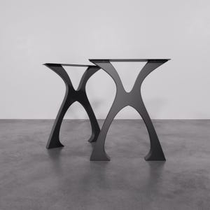 X Shaped Metal Table Legs – 28” H x 21” W – Modern Industrial Steel Base for Dining Tables