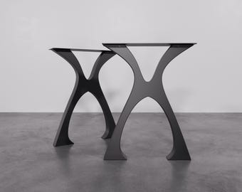 X-Shape Metal Table Legs: Modern Industrial Steel Dining Table Base