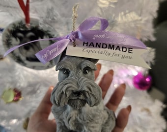 Vela de perro Schnauzer: mezcla de cera de abejas y soja, decoración ecológica para el hogar