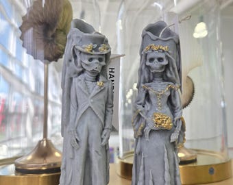 Halloween-kaars voor bruid en bruidegom: kaars met soja-bijenwaspilaar