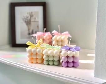 Handgegoten bubbelkaars/soja-bijenwaskaars/woondecoratie/handgegoten geurkaarsen/cadeau voor hen