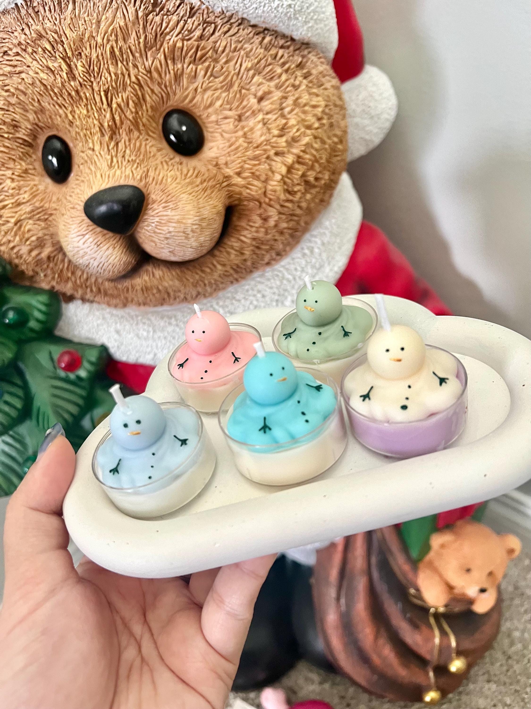 メルトスノーマンティーライトキャンドル：ソイビーズワックスの冬の