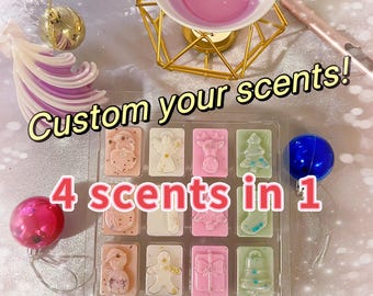 4 verschillende geuren om je 12 dagen kerst wax melts adventskalender te maken. Sterke geuren 100% caluxe kokoswas