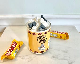 Geurkaars gebrande koffie: soja en bijenwas, chocoladetopping (7 oz)