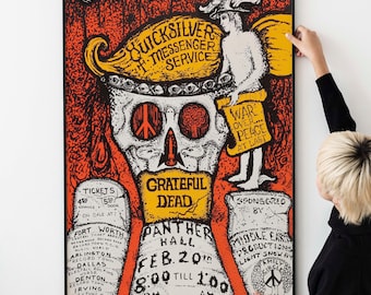 Vintage Rock Concert Poster – Retro 60s - 70s Music Art, Classic Rock Band Memorabilia, Iconic Music Wall Decor