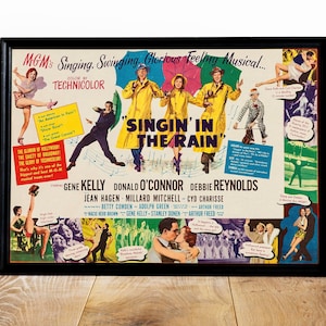 Singin’ in the Rain 1952 Movie Poster – Vintage Hollywood Musical Print